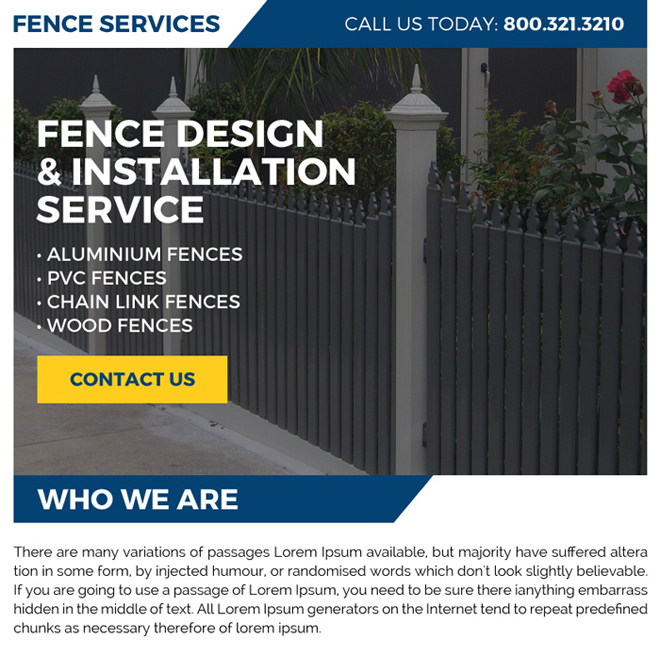 fence design and installation service ppv landing page Fencing example