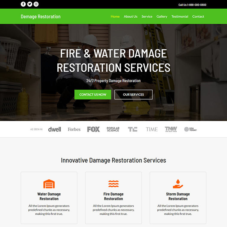 damage restoration experts responsive website design