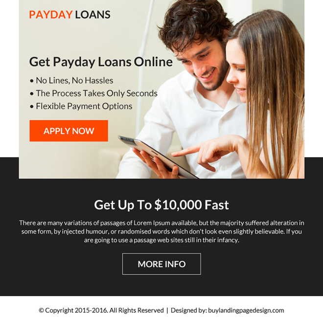 flexible payment option payday loan ppv landing page Payday Loan example