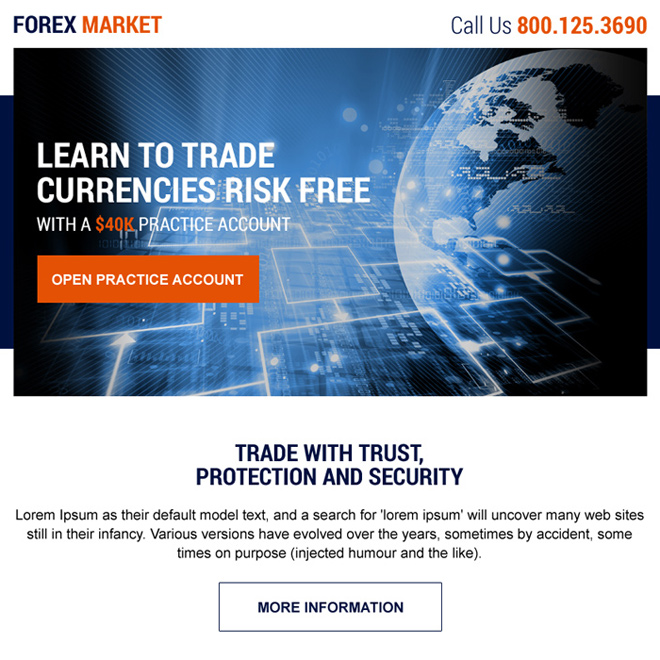 forex trading sign up capturing ppv landing page design