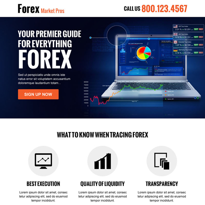 forex marketing guide responsive landing page design Forex Trading example