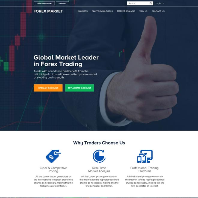 responsive global leader in forex trading html website design Forex Trading example