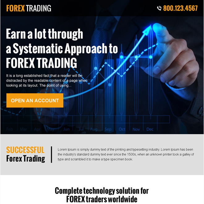 forex trading responsive pay per click landing page design Forex Trading example