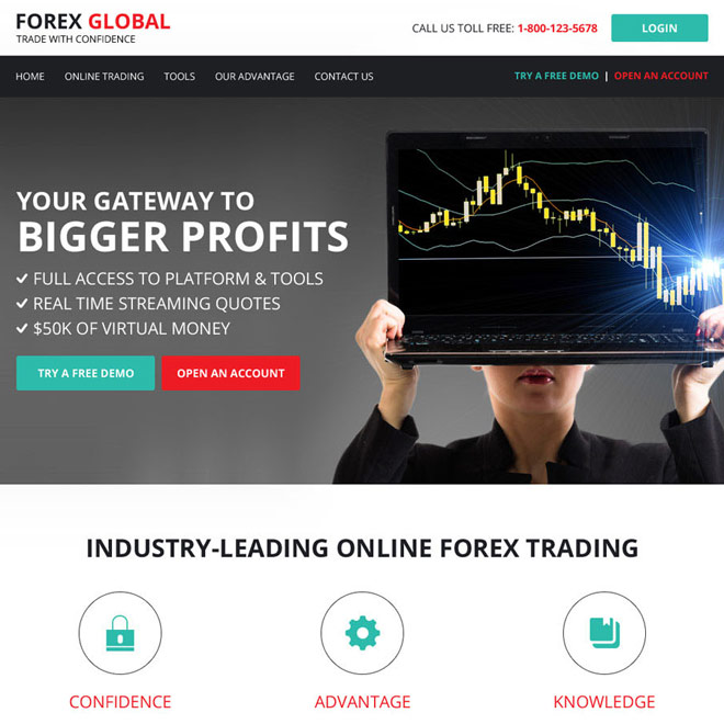 responsive forex trading website design template Forex Trading example