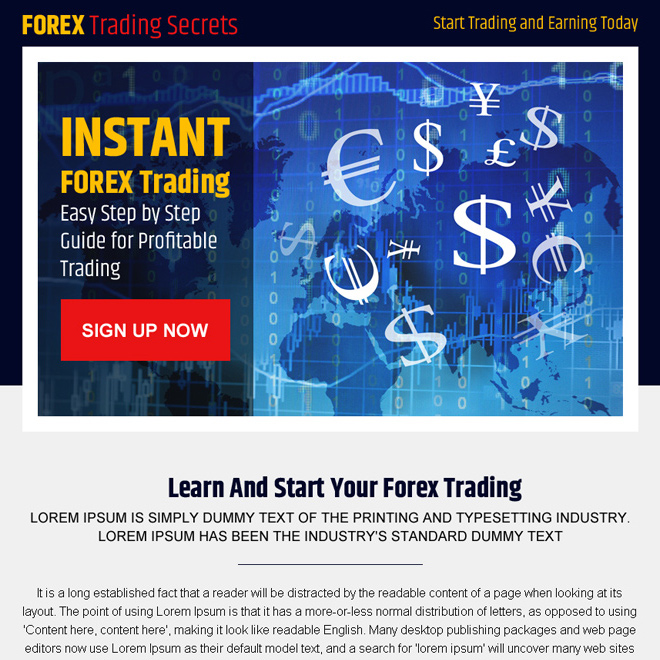 instant forex trading step by step guide lead capture ppv landing page design Forex Trading example