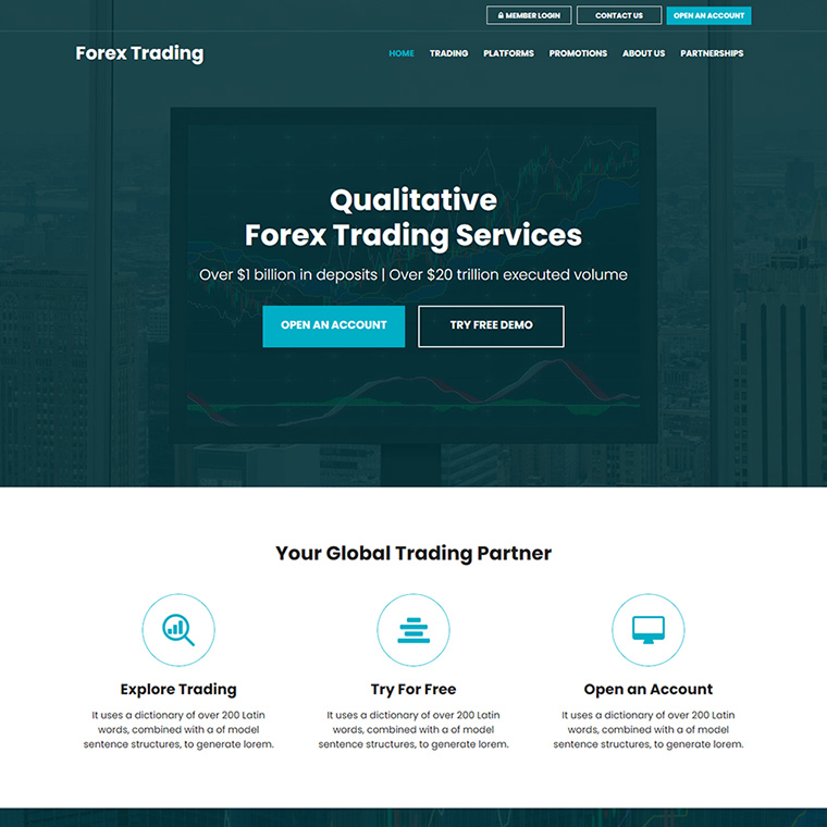 forex trading services professional website design