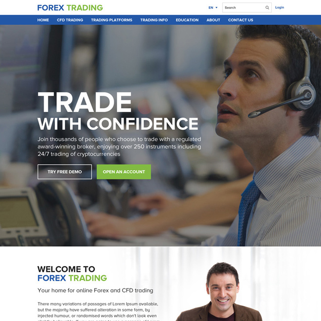 responsive forex trading professional click through website design Forex Trading example