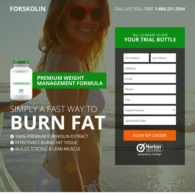 forskolin weight loss product selling responsive landing page