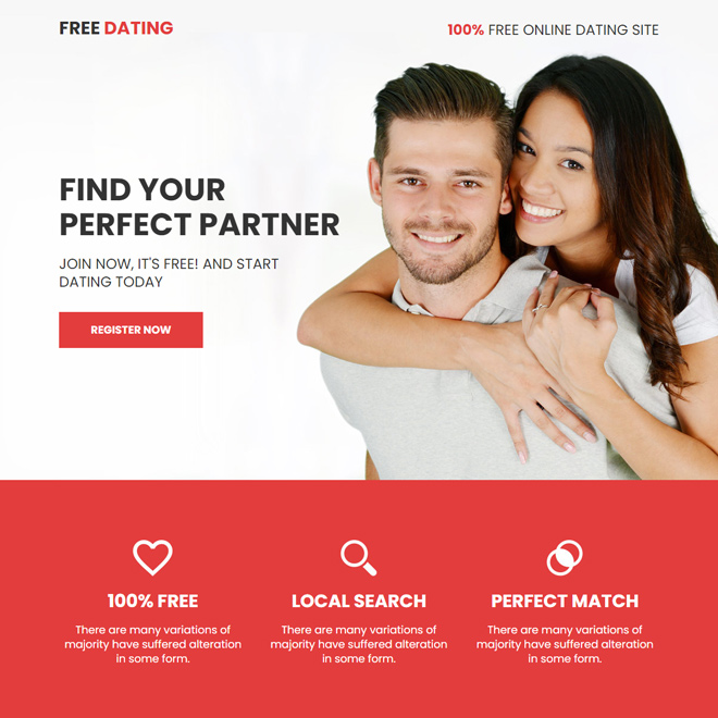 free online dating responsive landing page Dating example