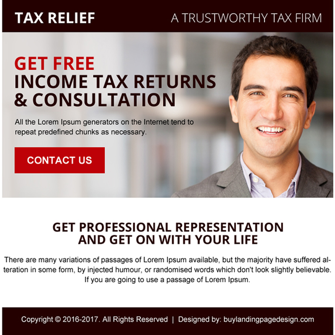 tax free consultation ppv landing page design