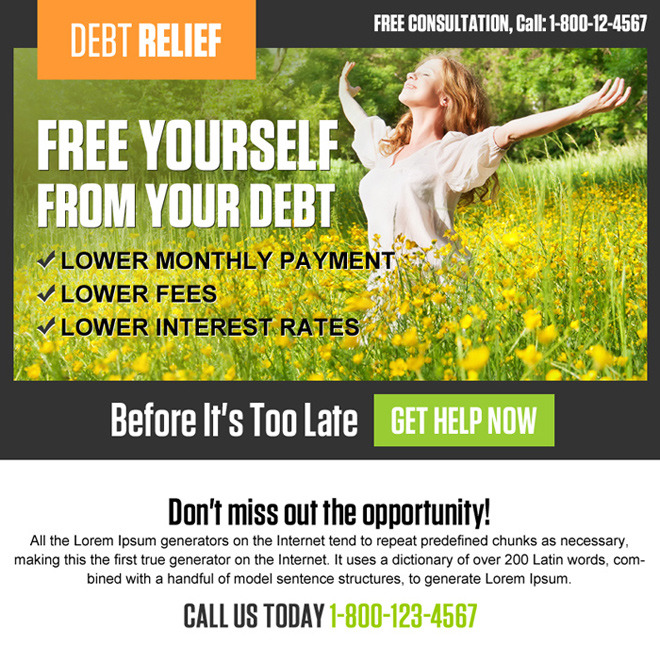 free yourself from debt ppv landing page design