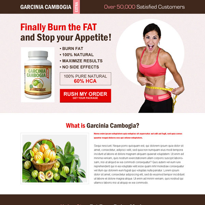 garcinia cambogia call to action landing page design template to boost your conversion rate by double Garcinia Cambogia example