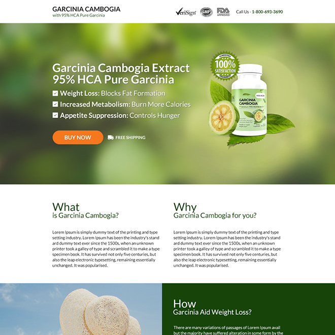 garcinia cambogia extract selling responsive landing page