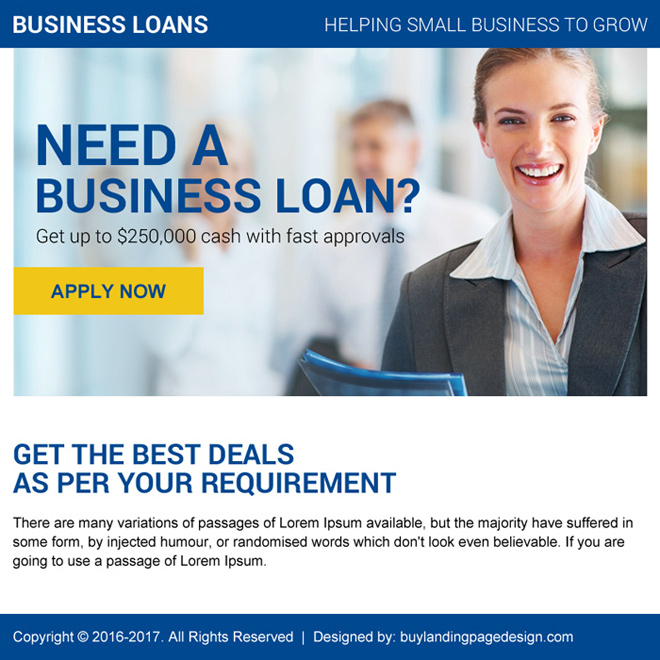 business loan online application ppv landing page design