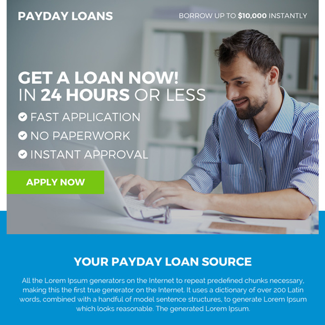 payday loan lender ppv landing page design Payday Loan example