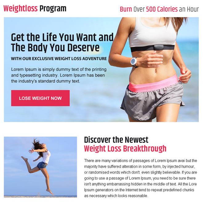 get body you deserve weight loss ppv landing page design Weight Loss example