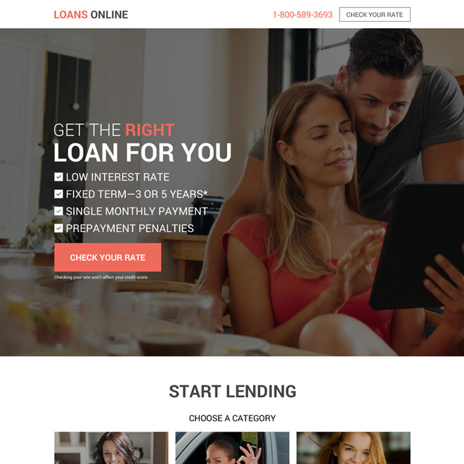 instant online personal loan responsive landing page Loan example