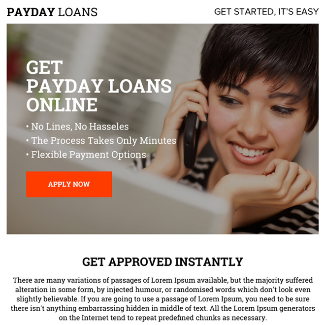 payday loan online ppv landing page design