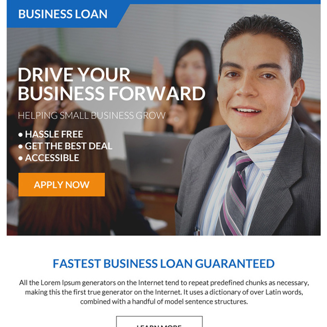 fastest business loan online application ppv landing page design