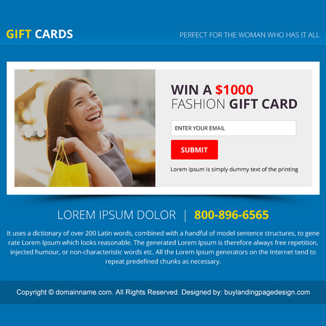 gift card email capturing PPV design