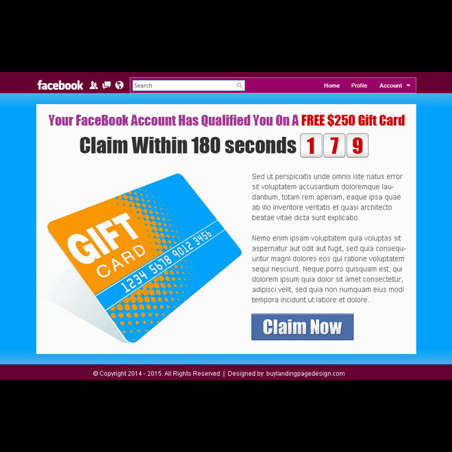 gift card call to action ppv lander design for make money online