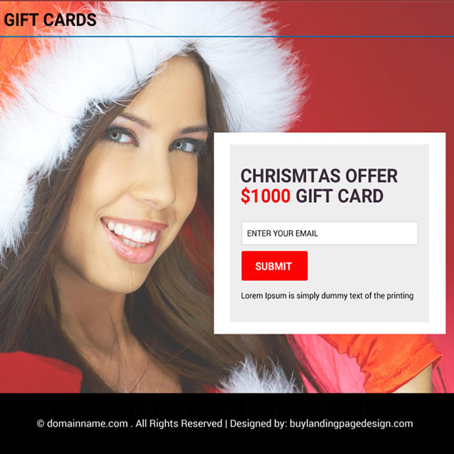 gift card coupon code email capturing PPV design Coupons example