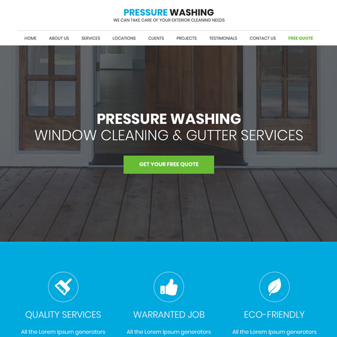 gutter and pressure cleaning responsive website design Cleaning Services example