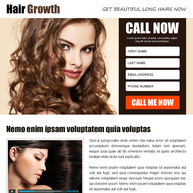 hair growth product selling ppv landing page design Hair Loss example