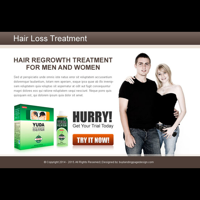 hair regrowth treatment for men and women converting ppv landing page design Hair Loss example