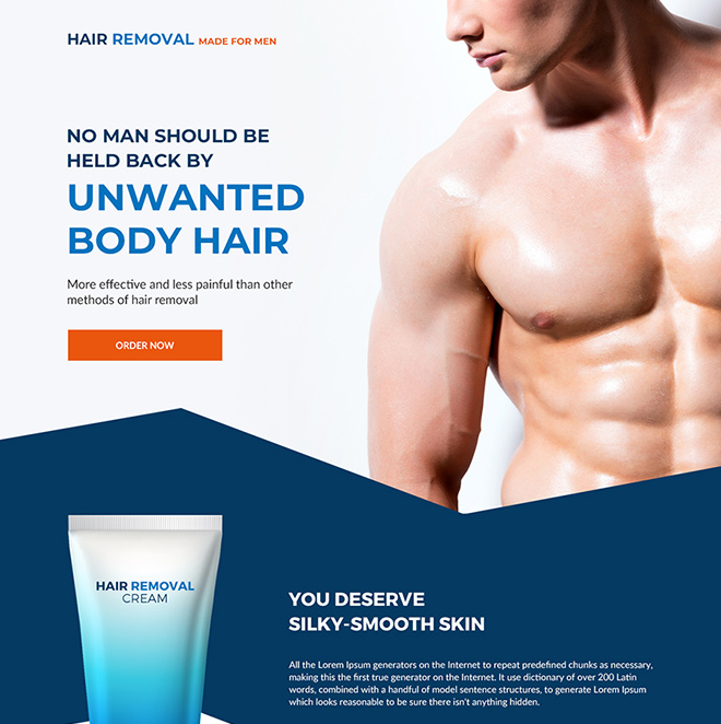 hair removal product for men responsive landing page Hair Removal example