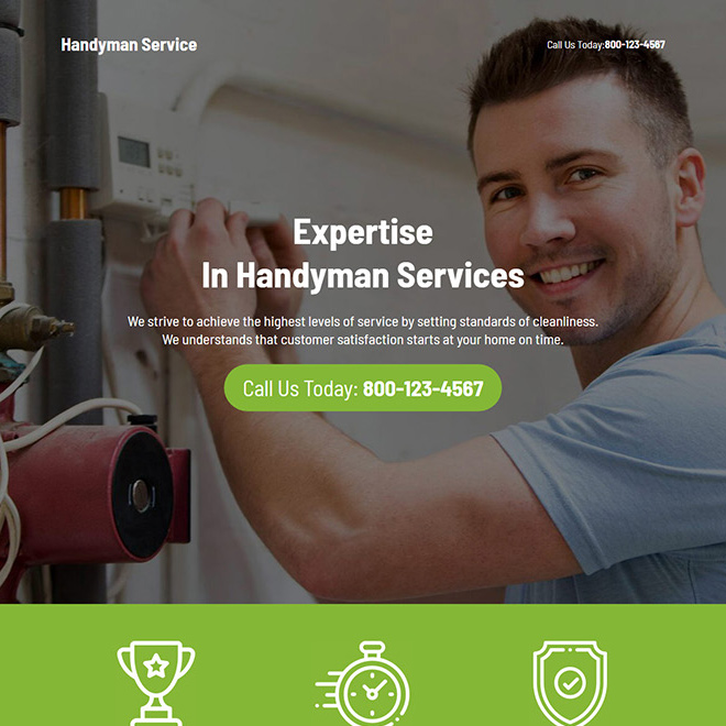 expert handyman services click to call responsive landing page Home Improvement example