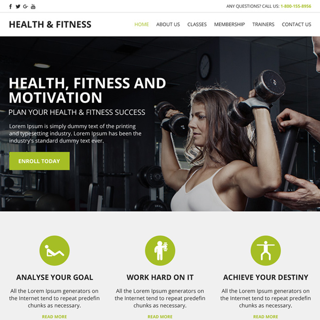 responsive health and fitness website template