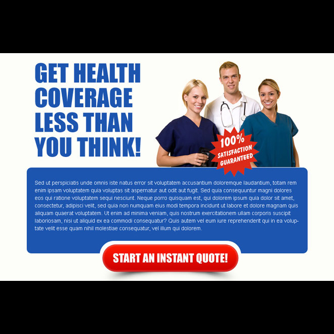 health coverage instant quote converting ppv landing page design template