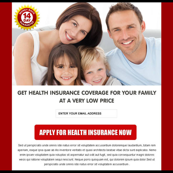 health insurance coverage for family clean and converting ppv landing page Health Insurance example