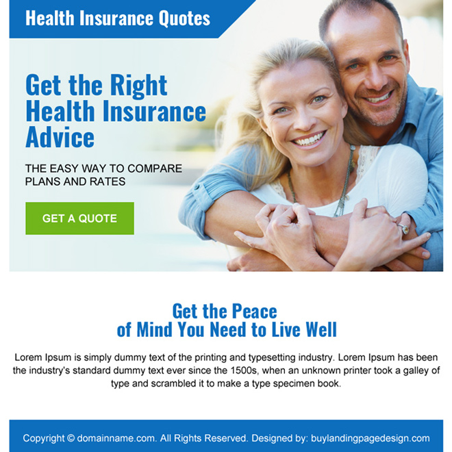 health insurance quotes ppv landing page design