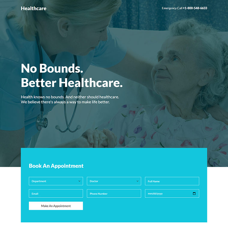 healthcare service online appointment booking responsive landing page