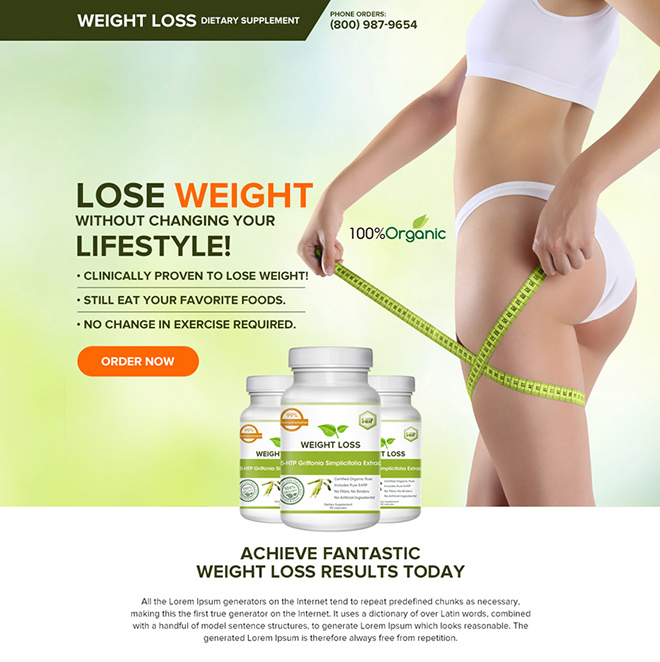 weight loss dietary supplement landing page Weight Loss example