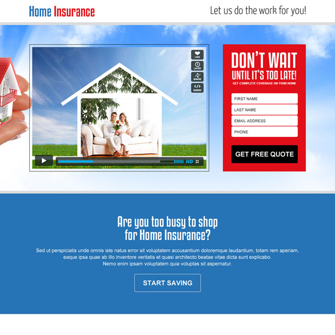 home insurance landing page design templates to capture home insurance landing page design templates to capture