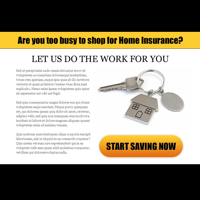 home insurance clean call to action ppv landing page design template Home Insurance example