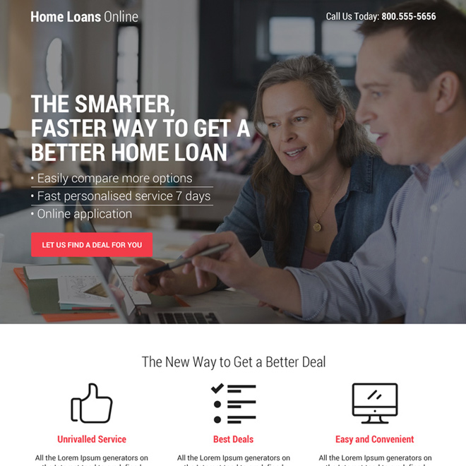 home loan mini responsive landing page design