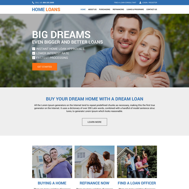 professional home loan responsive website design