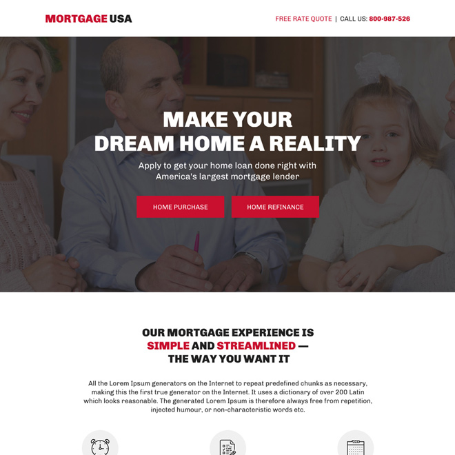 largest mortgage lender bootstrap landing page