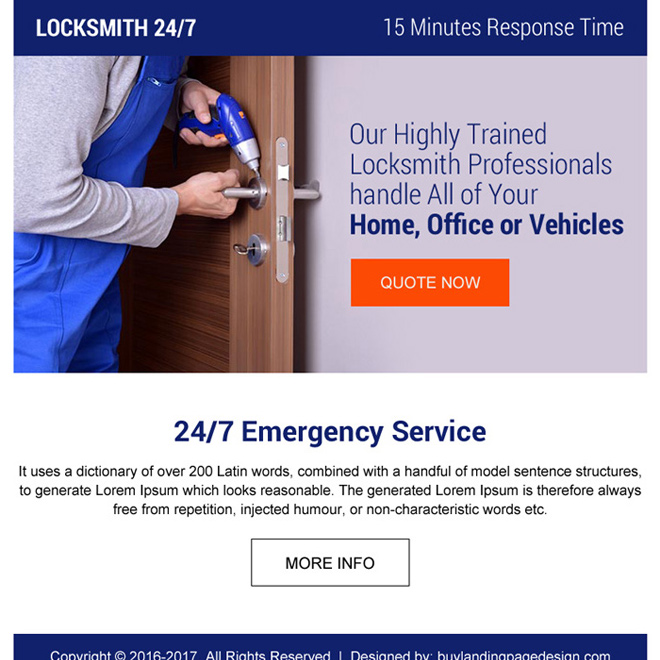 trained locksmith professional ppv landing page design Locksmith example