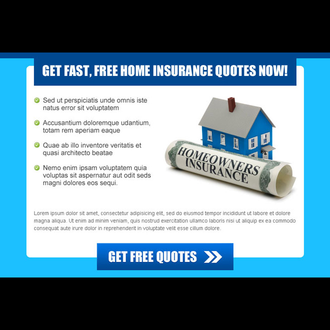 get home insurance free quote fast converting ppv landing page design Home Insurance example