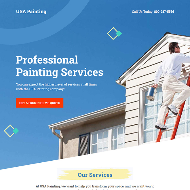 professional house painting contractors landing page design