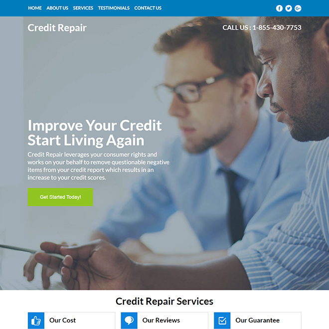 credit repair service responsive website design