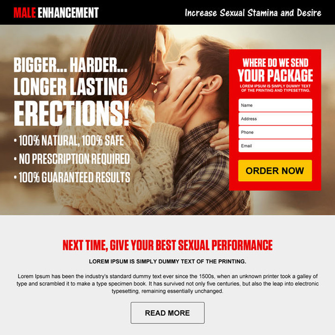 increase sexual stamina and desires responsive landing page