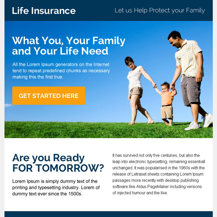 instant life insurance quote ppv landing page design Life Insurance example