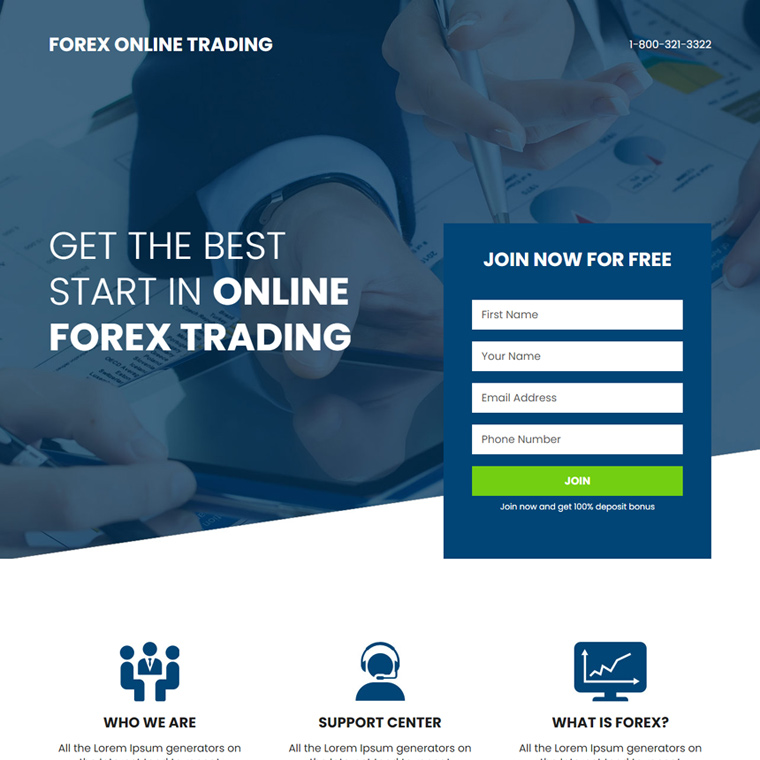 online forex trading lead capture landing page Forex Trading example