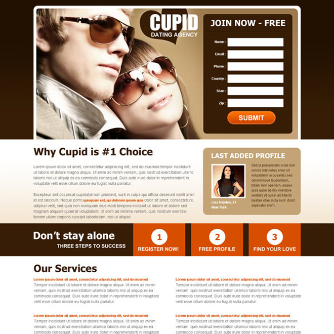 dont stay alone attractive dating lead capture landing page design